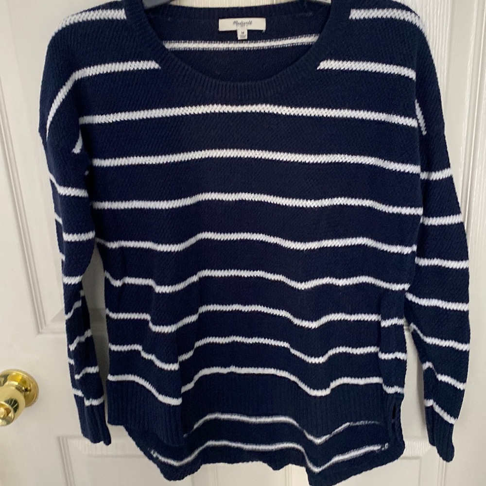 Madewell Navy and White Striped Sweater